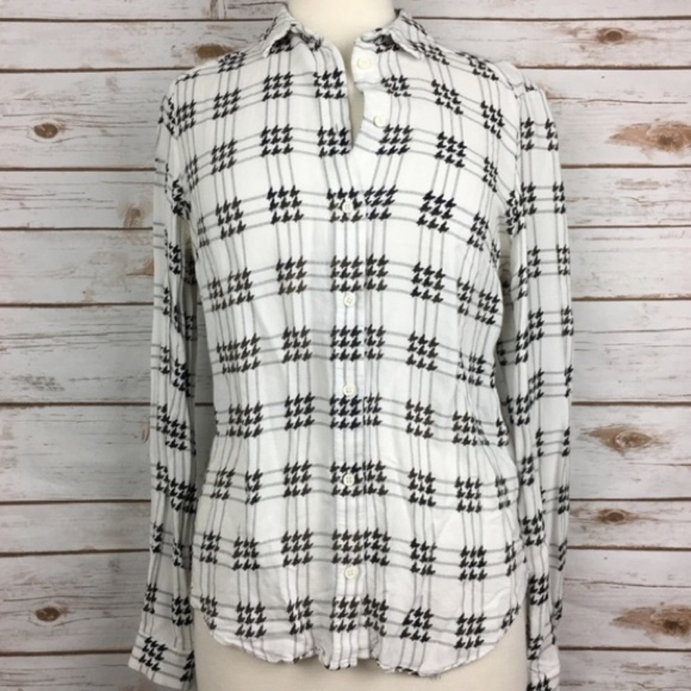 Topshop Houndsooth Button Down Blouse - image 2